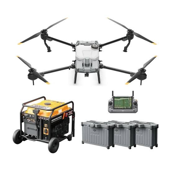 Dron DJI Agras con repuestos, batería, generador y control